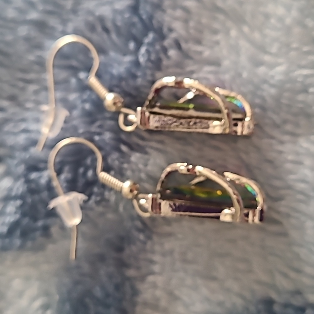 - Rainbow Silver Dangle Earrings - Picture 2 of 5